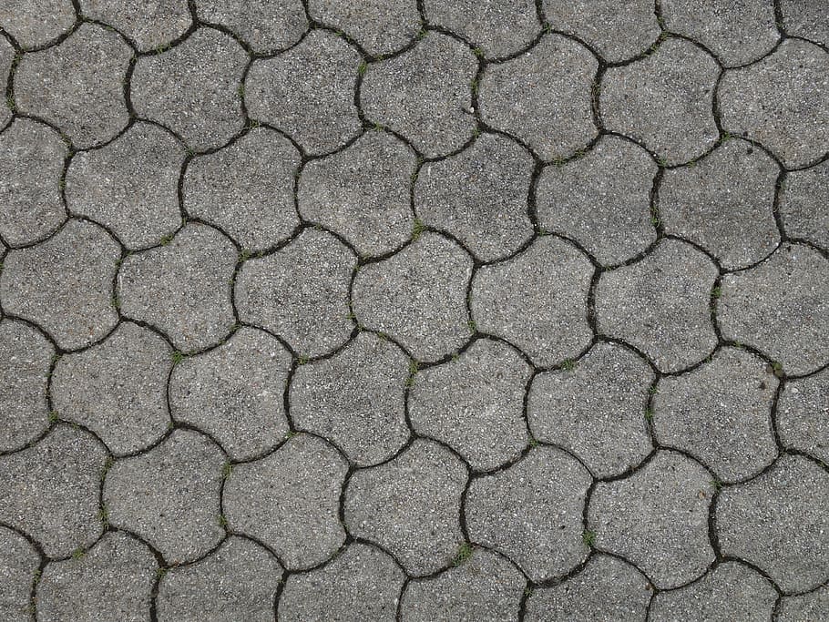 Patch, Brick, Hexagonal, Paving, concrete, concrete brick, regularly, geometry, rauh, grey