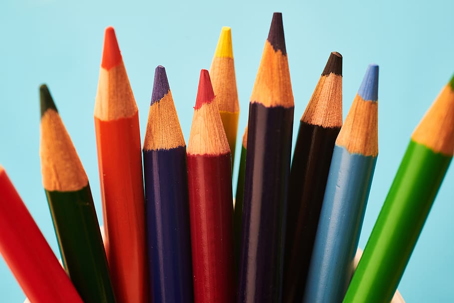 colorful, pencils, background, crayons, close up, assortment, art, drawing, creative, school