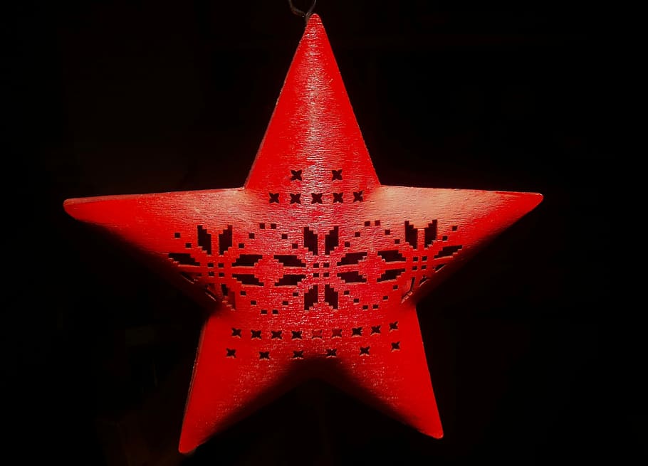 Red Star, Christmas, Jewelry, star, christmas jewelry, poinsettia, adventsstern, wood, pattern, xmas
