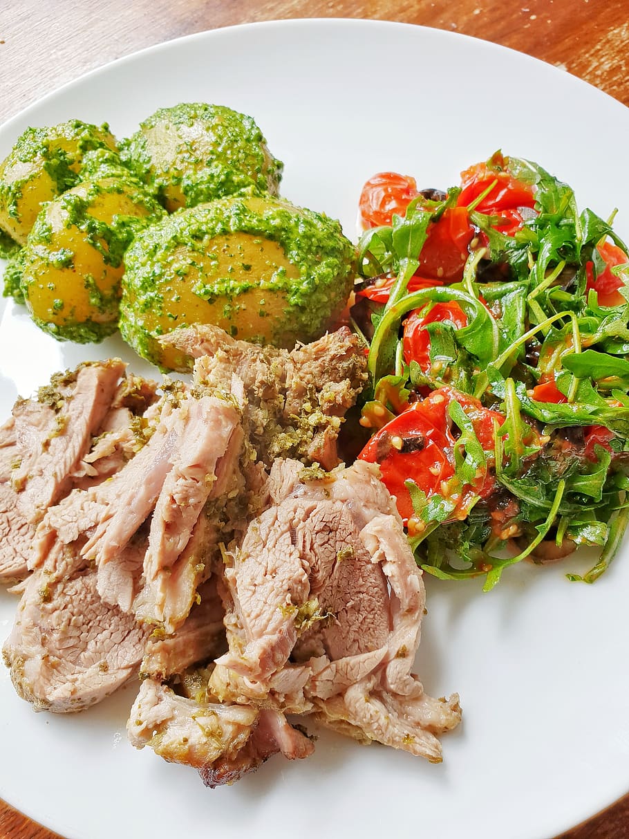 lamb, easter, meal, tasty, yum, healthy, fitness, workout, calories, salad
