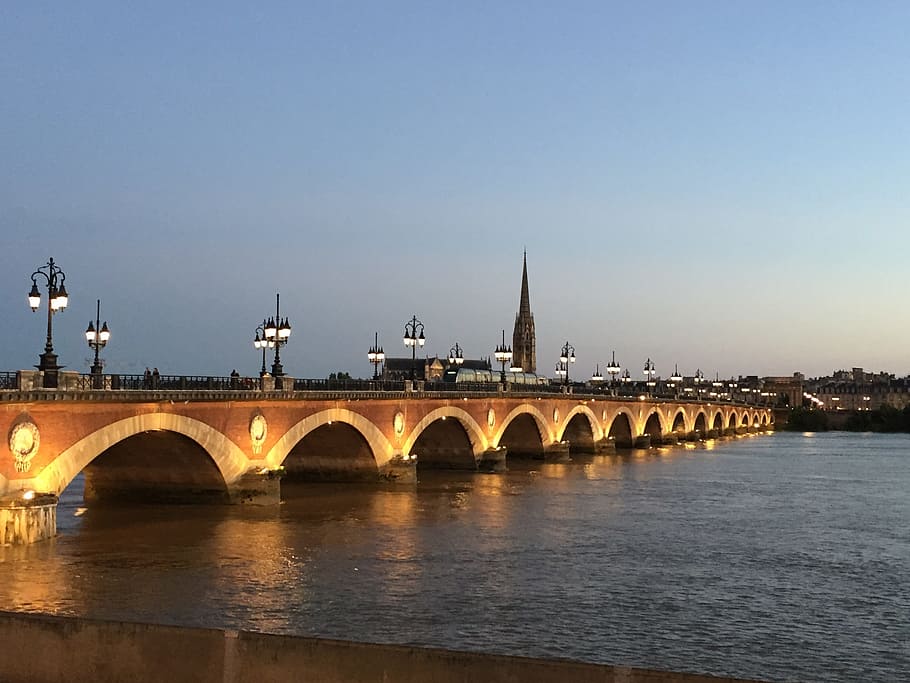 Bordeaux, Ponte, França, Cidade, Rio, ponte - estrutura feita pelo homem, conexão, arco, arquitetura, estrutura construída