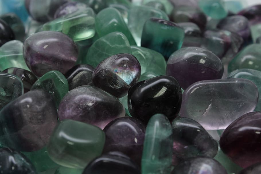 fluorite, ore, gem, decorate, bless you, stone, large group of objects, close-up, full frame, gemstone