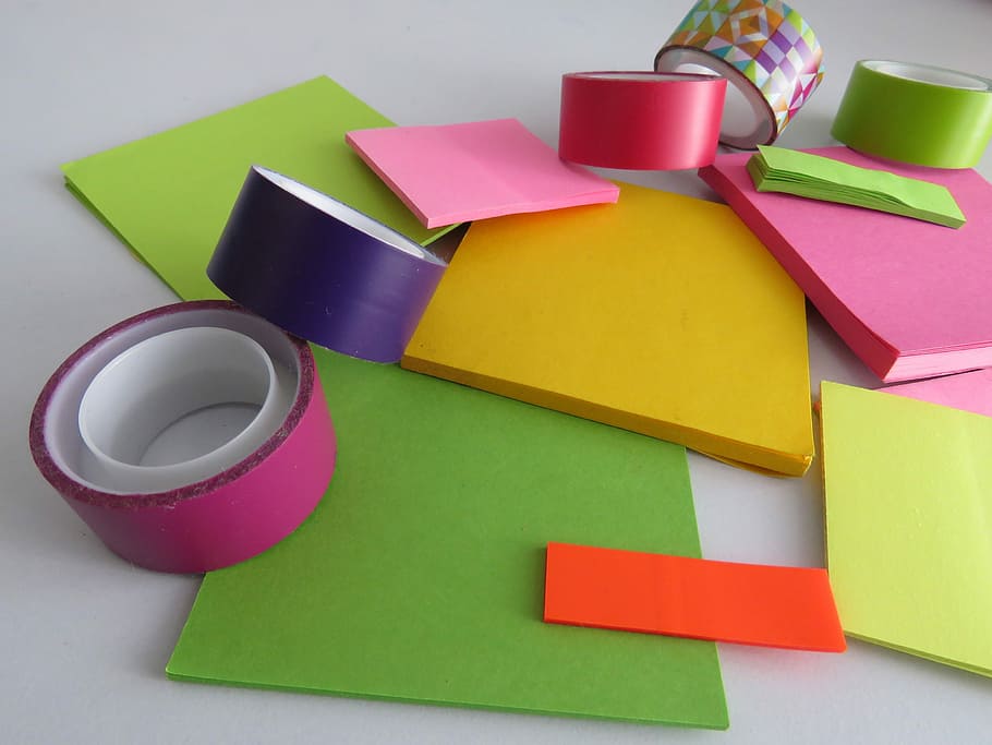 berbagai macam kertas warna, Diy, Tape, Kerajinan, Colourful, ayah, reaft, buatan tangan, multi-warna, warna pink