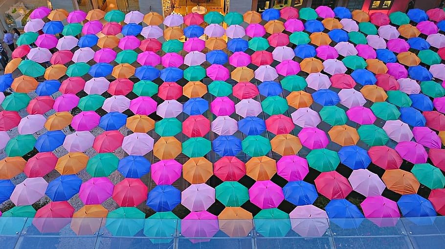 sunshade, umbrella, color, colors, plaza, environment, summer, spring, multi colored, backgrounds