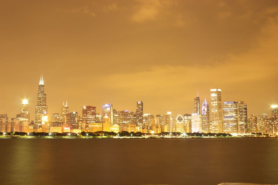 Chicago, centro de la ciudad, ciudad, arquitectura, illinois, edificio, paisaje urbano, rascacielos, horizonte, torre