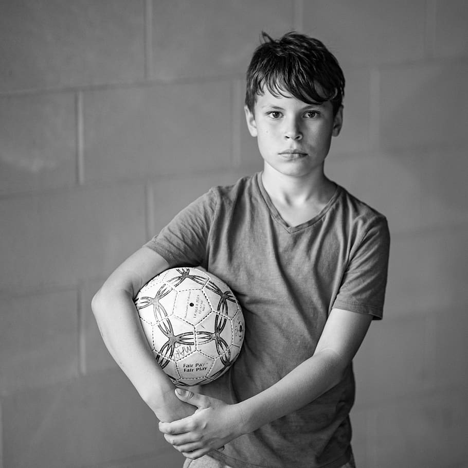 soccer, football, young, boy, game, portrait, ball, sports, one person, child