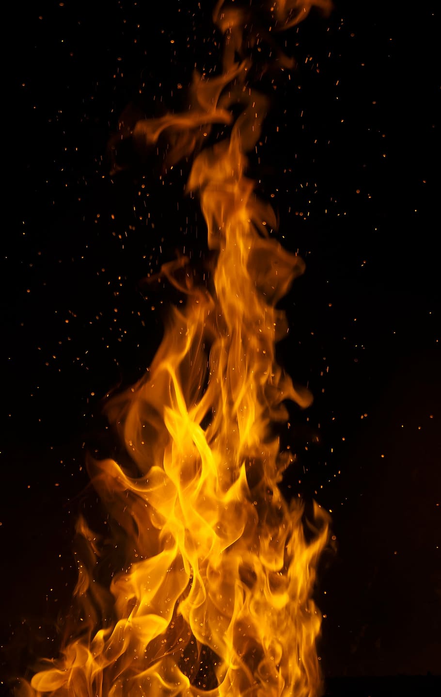 ilustrasi api, api, menempa, panas - suhu, merah, pembakaran, tidak ada orang, kuning, inferno, close-up