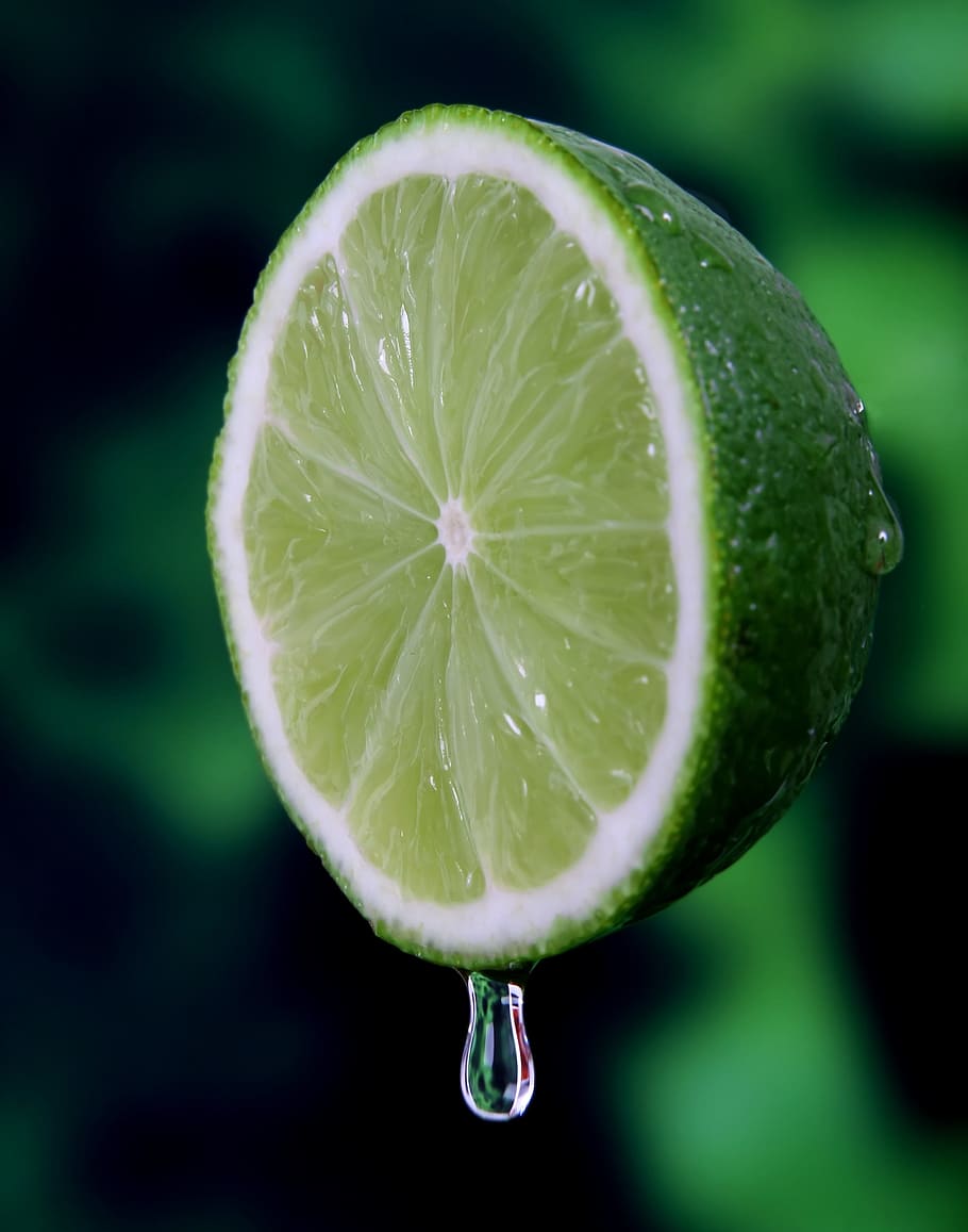 macro photography, sliced, lime, background, water, breakfast, bright, catering, closeup, close-up