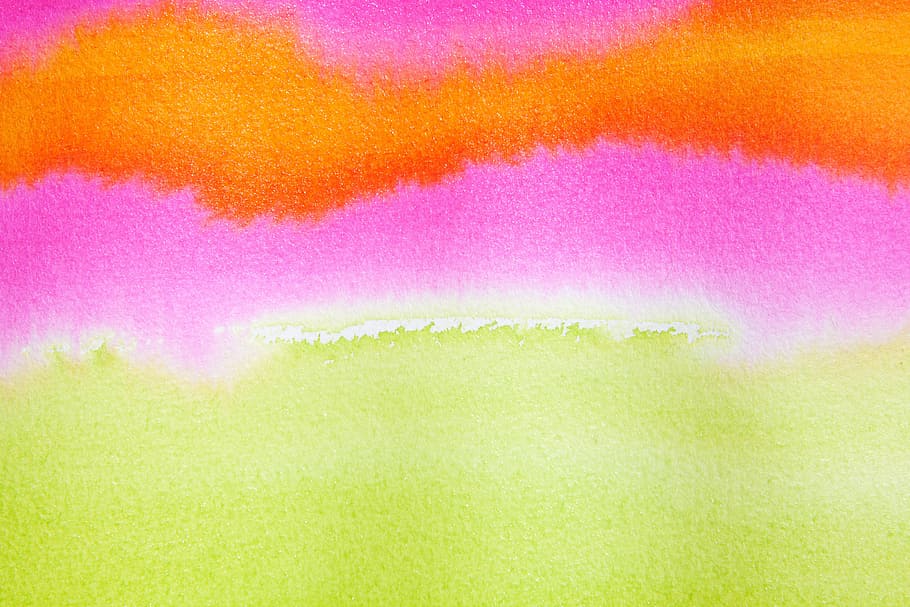 yellow, pink, abstract, painting, watercolor, tusche indian ink, wet, painting technique, soluble in water, not opaque