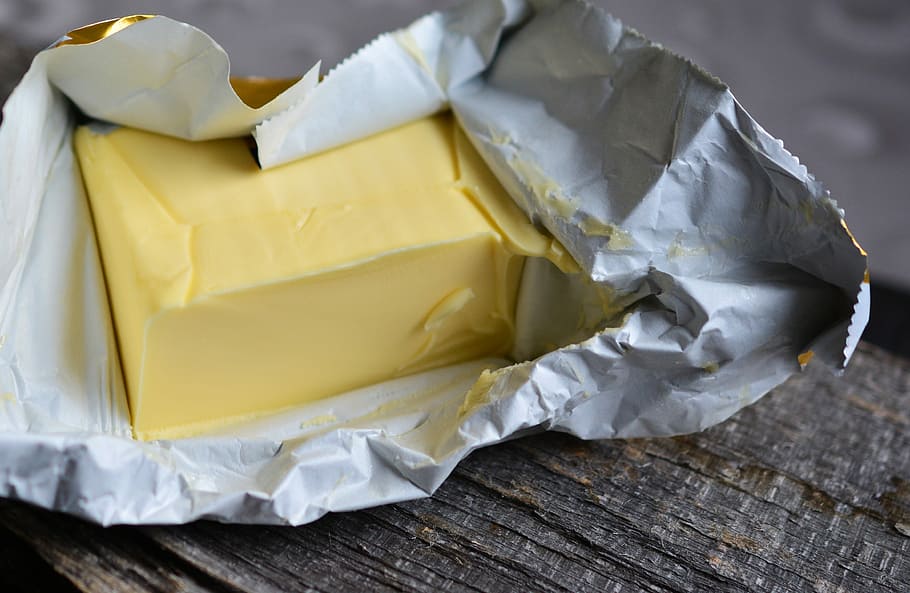 cheese pack, wooden, surface, butter, good butter, fat, nutrition, food, eat, piece of butter