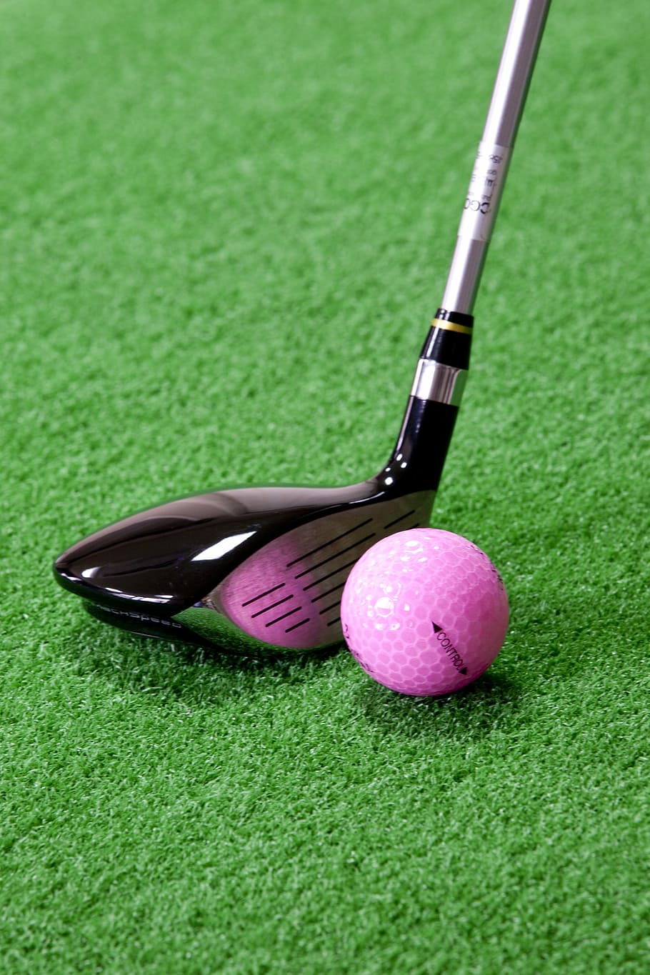 silver golf iron, pink, golf ball, golf, club, ball, sport, golf balls, round, exercise