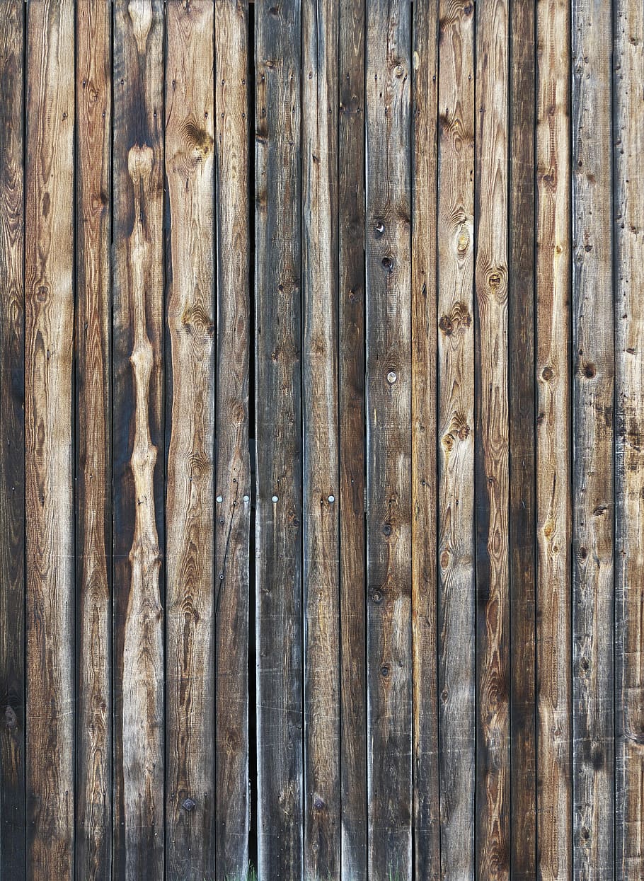 brown, wooden, plank board, wooden boards, boards, wooden gate, old, weathered, branches, battens