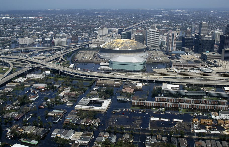 aerial, view, new, orleans, Aerial view, New Orleans, Louisiana, cityscape, foto, hsc-28