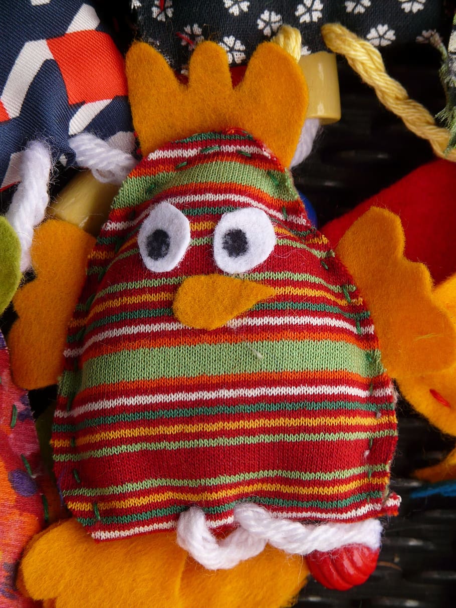 Finger Puppet, Hand Puppet, Doll, Fabric, toys, bird, chicken, children, colorful, color