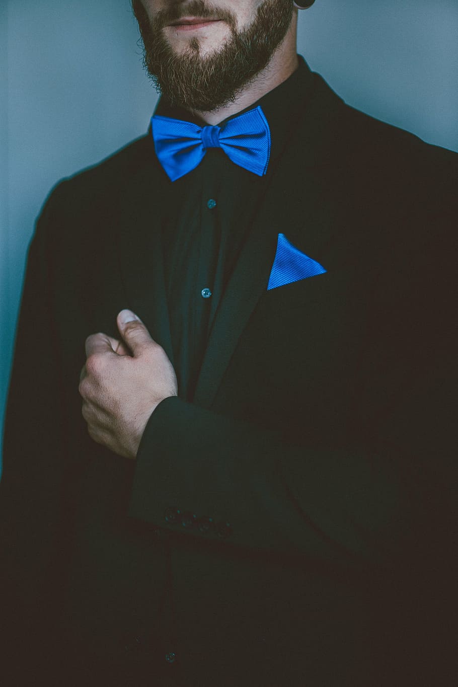 black, blue, formal, suit, man, tie, fashion, portrait, chic, fashionable