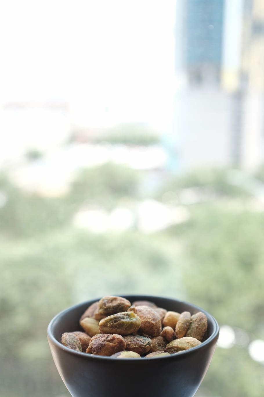 pistachios, nuts, salted, snack, bowl, food, healthy, brown, vegetarian, nutrition