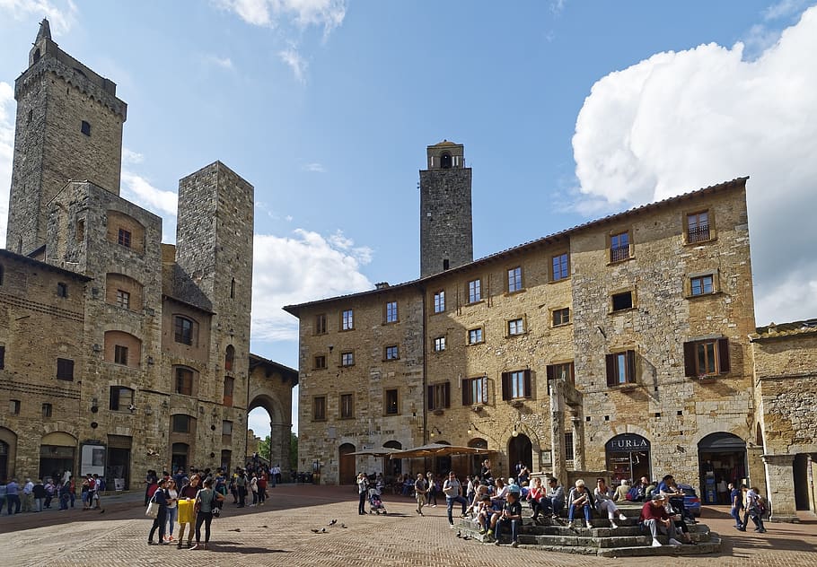 italy, tuscany, san gimignano, historic center, structures, towers, tourism, building exterior, architecture, built structure