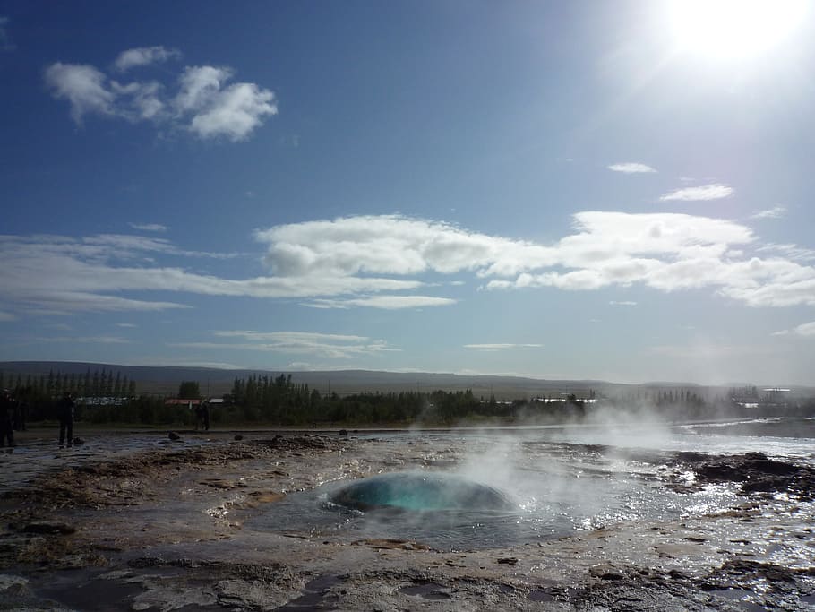 Strokkur, Geyser, Iceland, hot water valley, haukadalur, blaskogabyggd, outbreak, boiling water, water, eruption