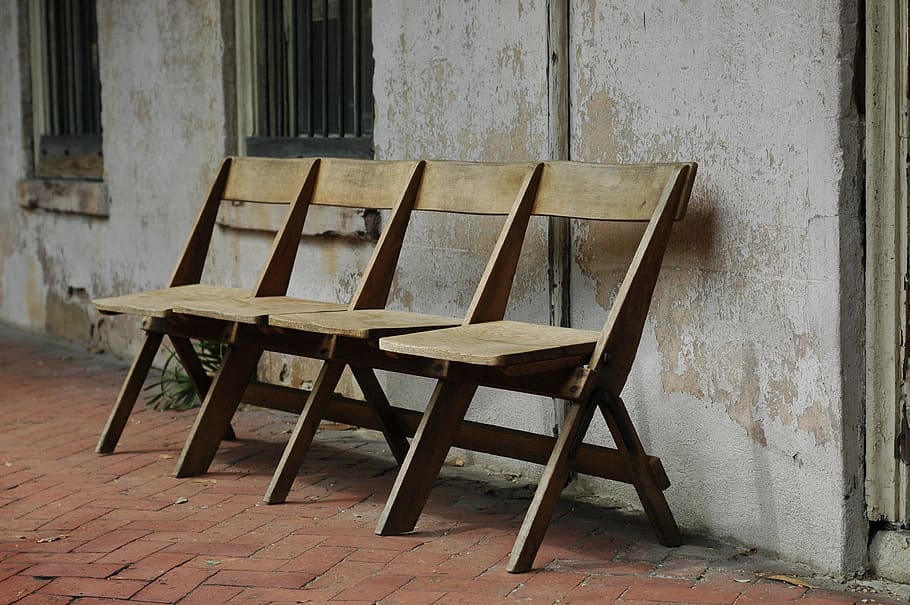 brown, wooden, folding, chairs, door, seating, furniture, wood - material, seat, chair