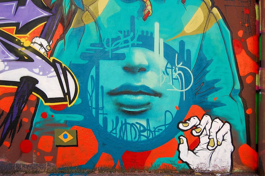 arte do graffiti de parede, parede, grafite, arte, mural, pintura, público, rua, multi colorido, ninguém