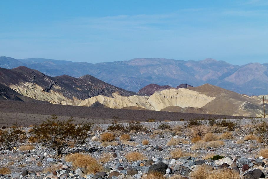 valle de la muerte, nacional, parque, punto Zabriskie, parque nacional del valle de la muerte, Nevada, desierto, fotos, colinas, paisaje