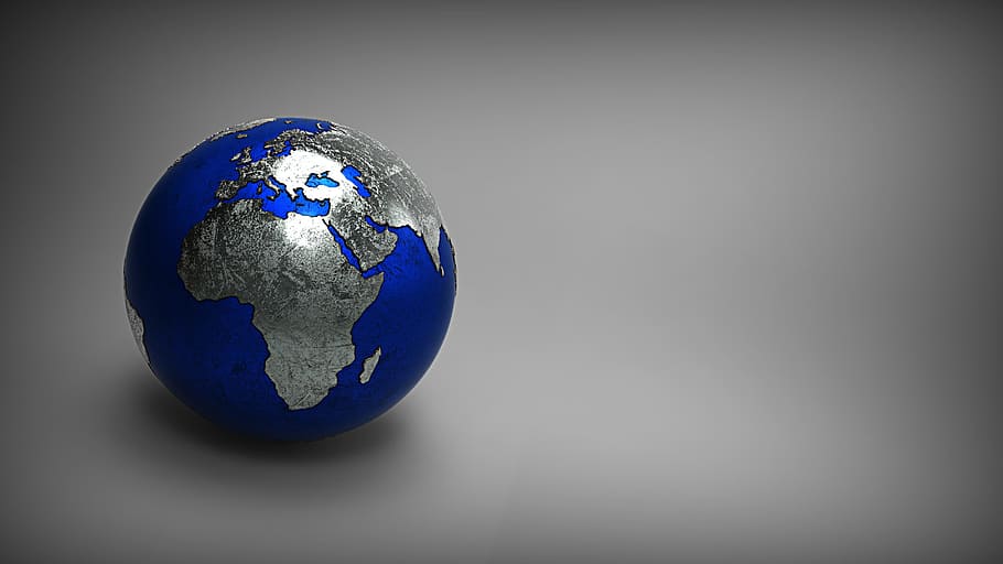 blue earth globe, 3d model, world, earth, geography, education, globe, planet, north america, south america