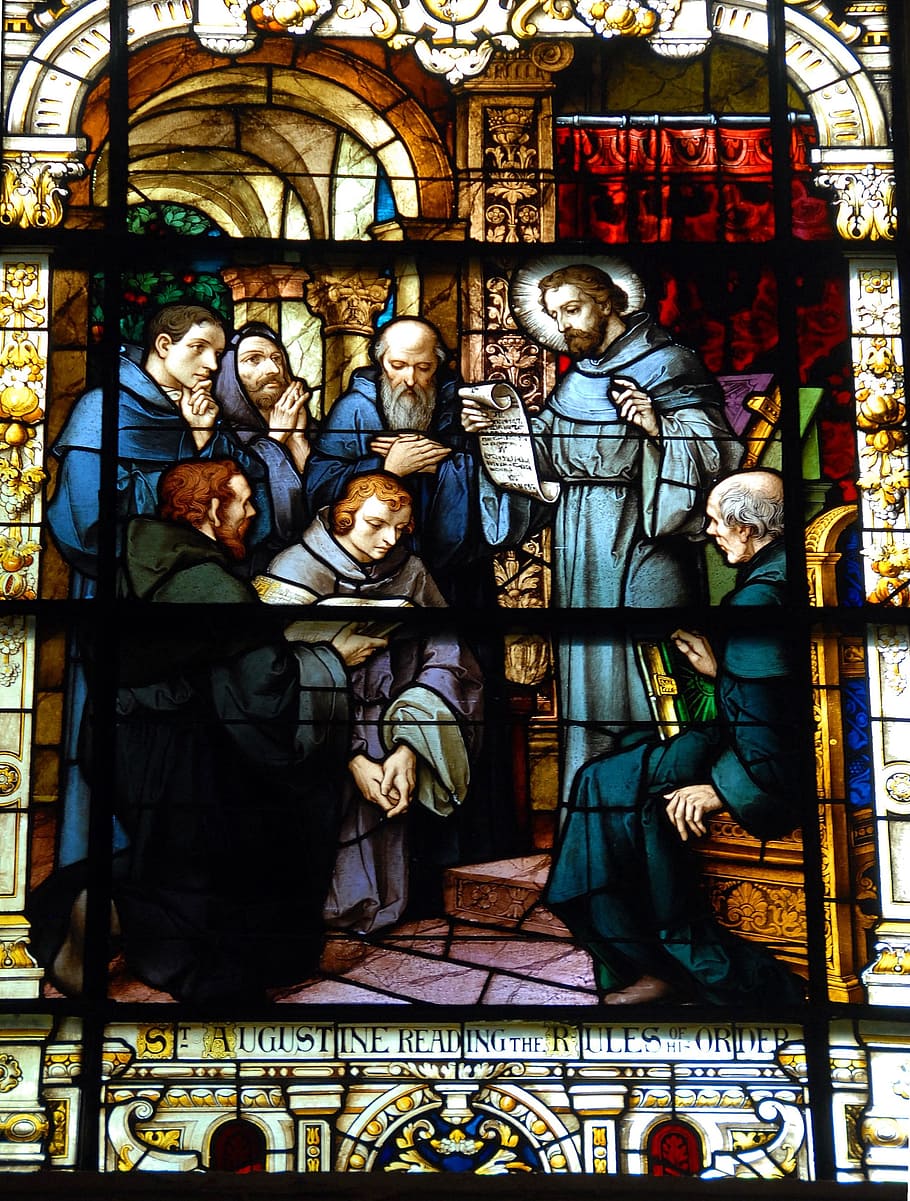 Stain Glass, Glass, Window, Church, Holy, window, st augustine, believe, christian, everlasting, faith