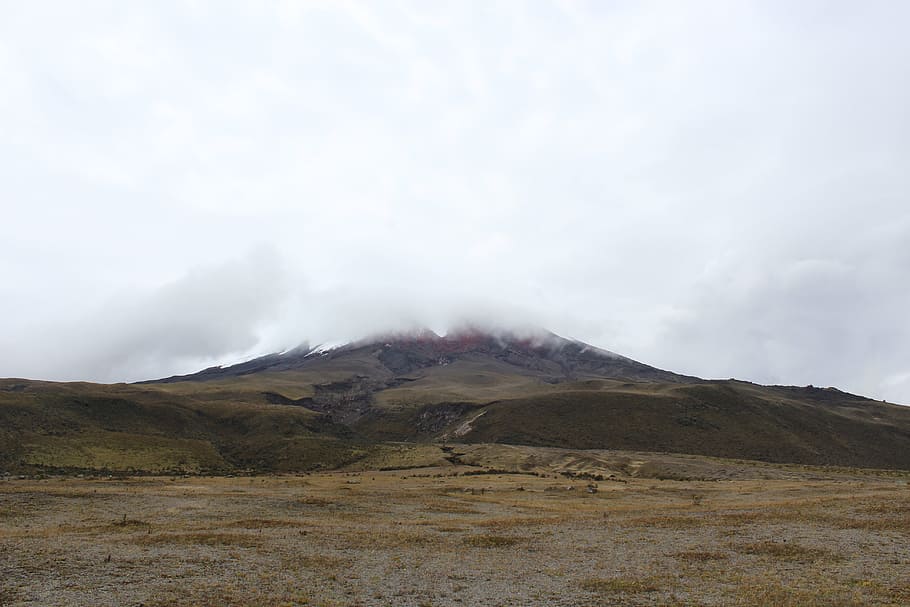 cotopaxi, ecuador, volcano, nevado, mountain landscape, clouds, sky, landscape, nature, rural road