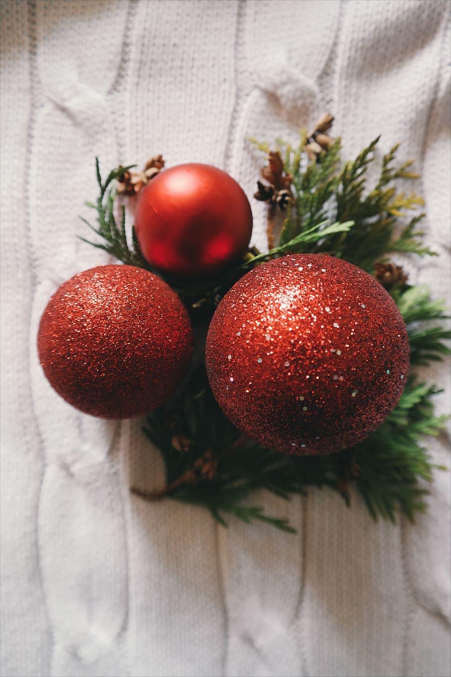 red, christmas ball, decoration, ornament, fruit, food, healthy eating, holiday, food and drink, christmas