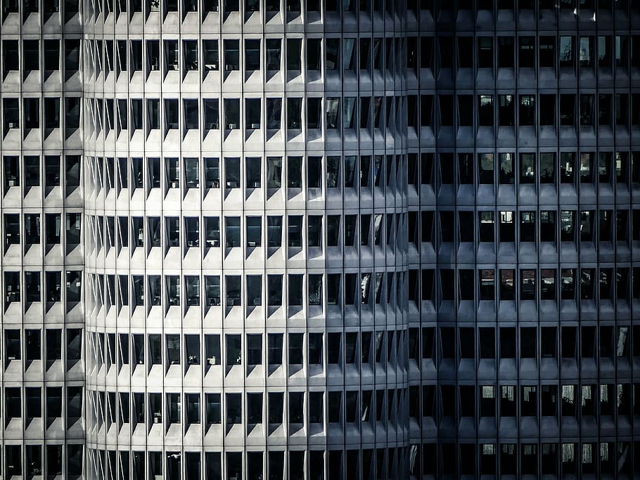 white high-rise building, munich, bmw four-cylinder, office, window, architecture, facade, building, modern, glass