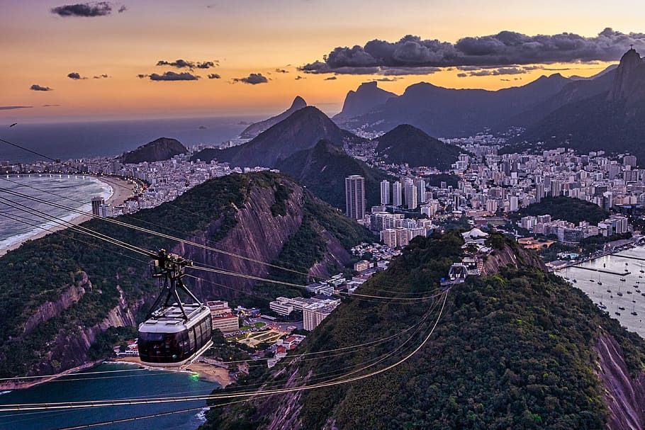 rio, brazil, landscape, mountain, christ, beach, tourism, viewpoint, clouds, city