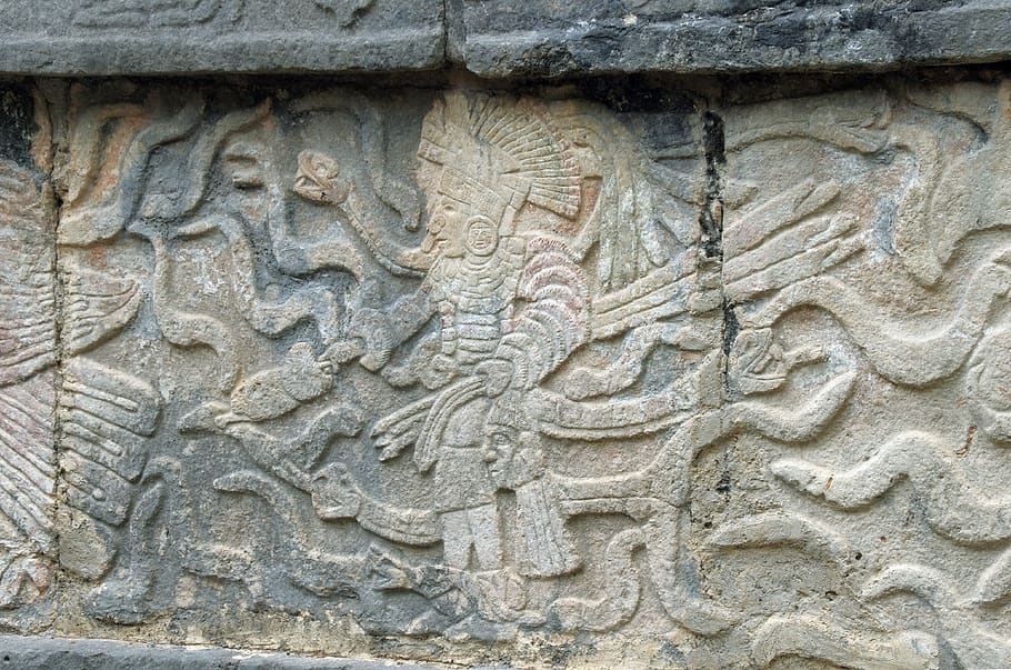 mexico, chichen itza, maya, bas-relief, warrior, sculpture, art, architecture, pierre, antique