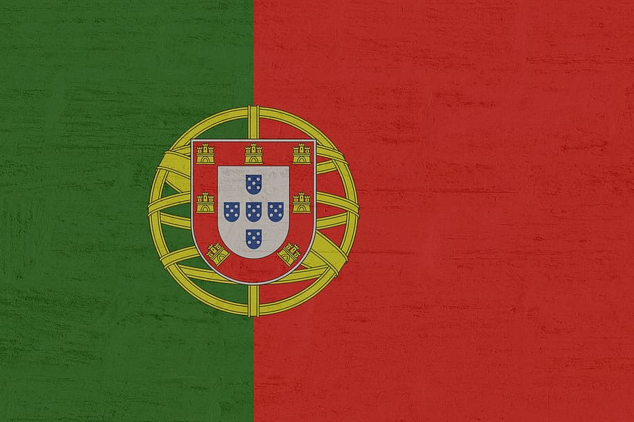 포르투갈 깃발, 포르투갈, 깃발, 벽-건물 특징, 아니 사람, 통신, 기호, 원, 일, 빨간