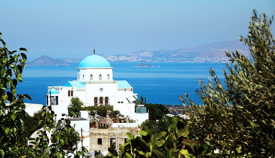 greece, kos, church, orthodox, sea, summer, travel, waters, island, vacations