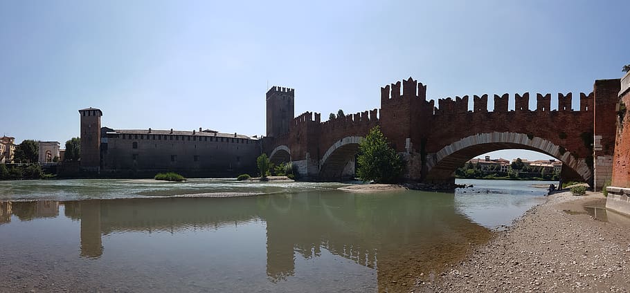castelvecchio, italy, verona, middle ages, red bricks, gothic architecture, bridge, seven towers, castelvecchio museum, adige river