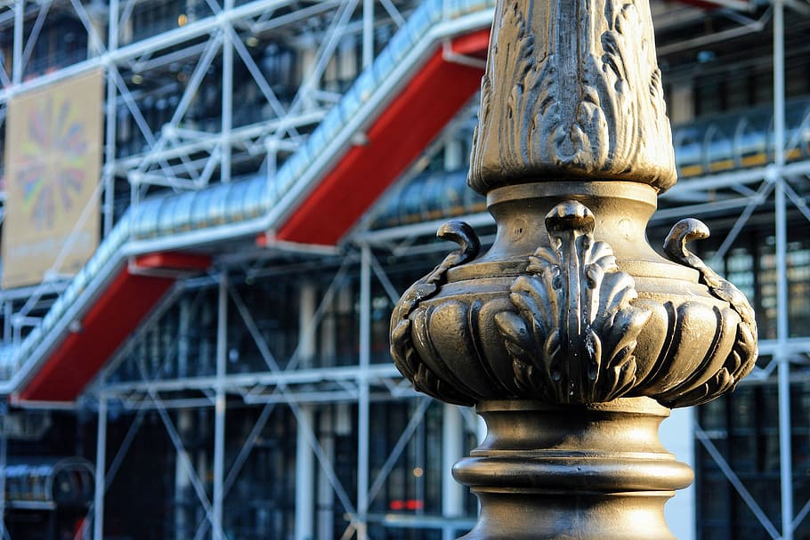 center pompidou, paris, france, architecture, facade, plexiglas, construction, building, glass tube, art