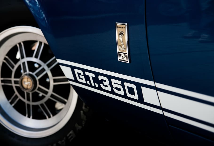 azul, Shelby Cobra GT 350, GT350, Ford, Mustang, Shelby, GT, neumáticos, rueda, coche