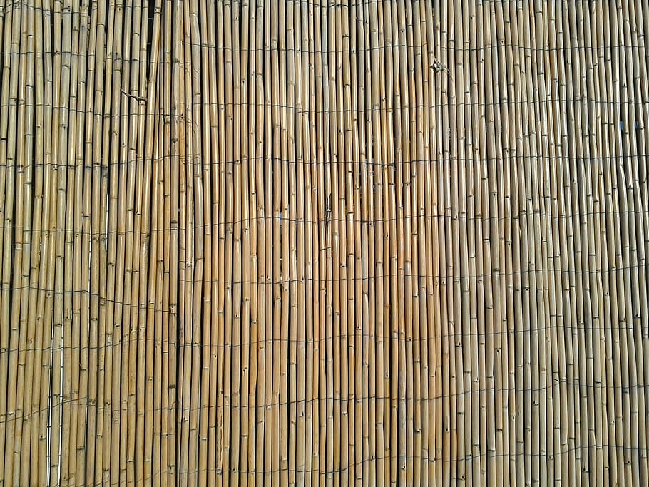 brown wicker surface, Bamboo, Fence, Natural, Stick, Wall, pattern, wood, backgrounds, textured
