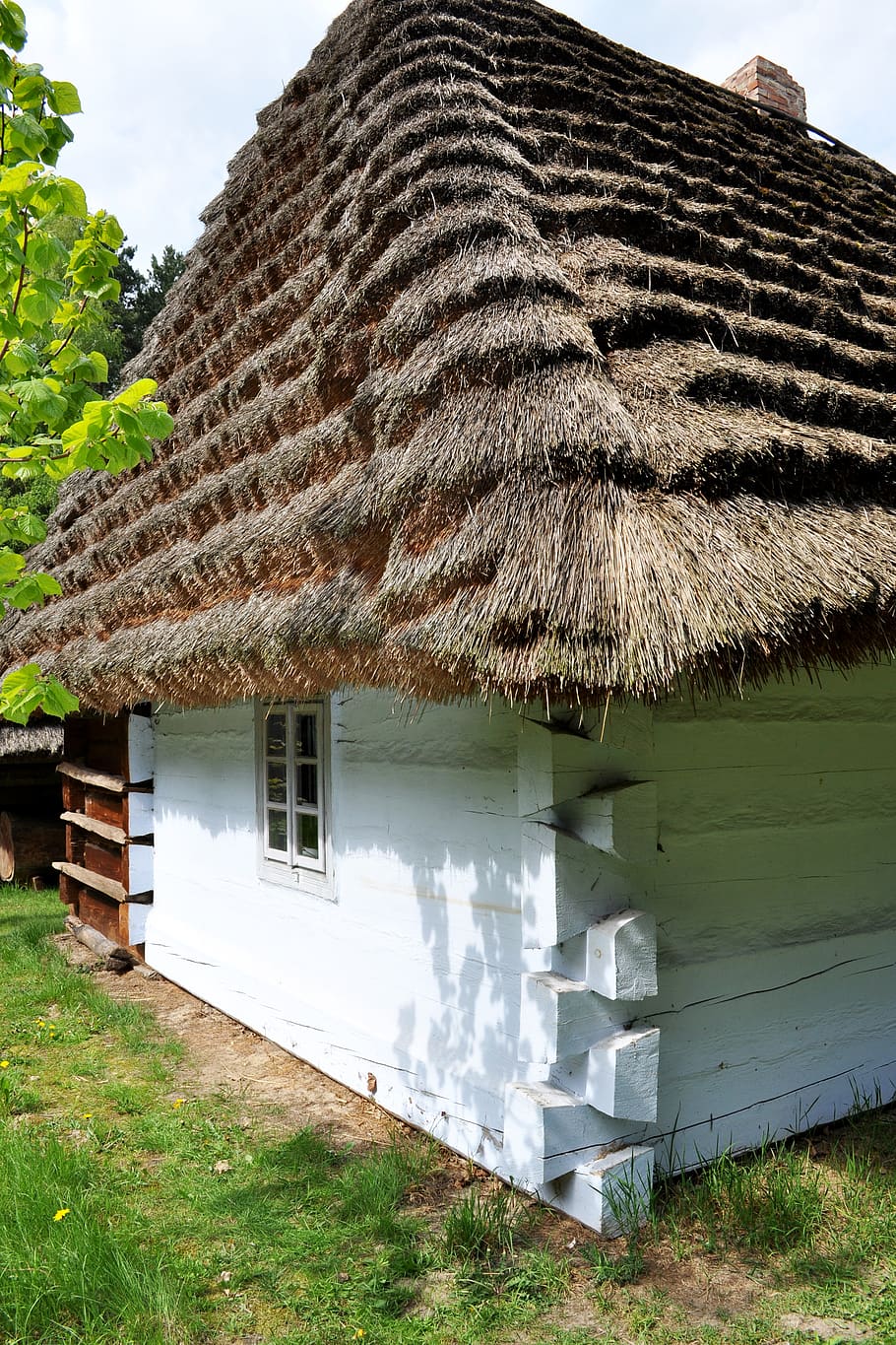 old, wood, cottage, building, wall, rotten, spróchniały, retro, antique, open air museum
