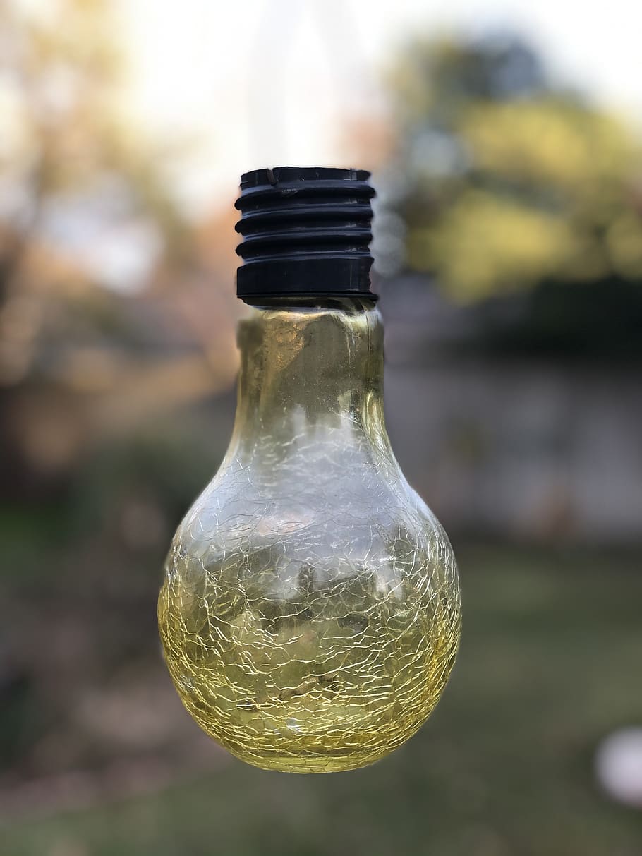 lightbulb, green, energy, idea, earth, light, sustainability, crackle glass, glass, recycle