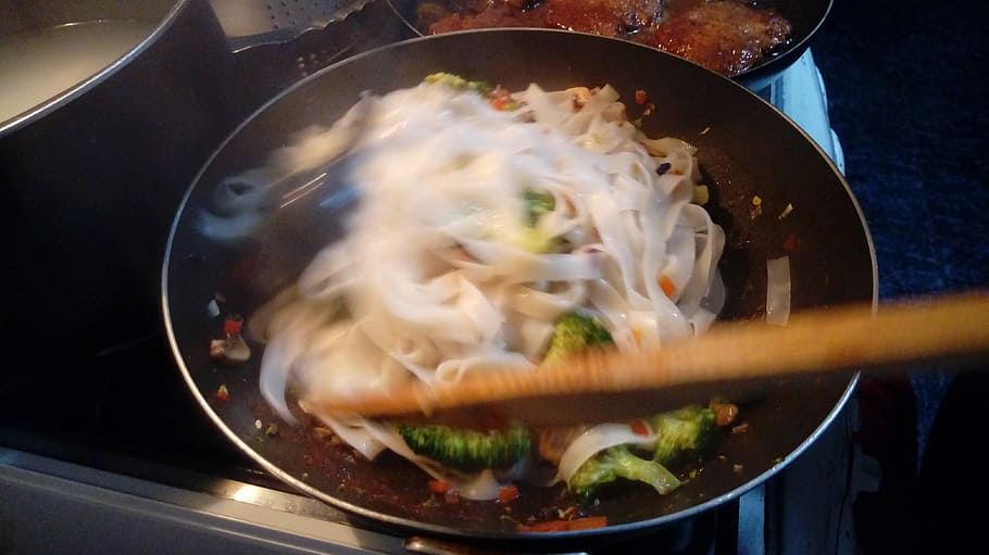 Campur, brokoli, masakan Cina, makanan Cina, makanan, makanan sehat, daging, mie, paprika, nasi