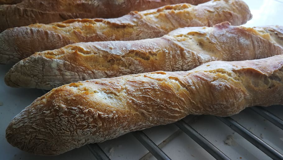 baguette, caviar bread, ciabatta, wheat bread, bread, breads, bakery, baked goods, food and drink, food