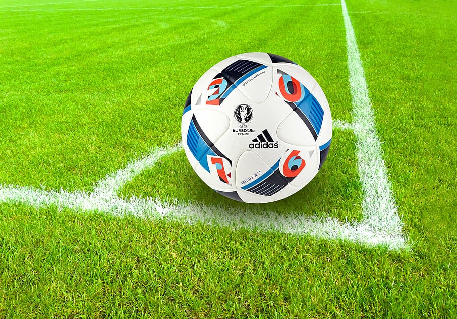 white, adidas soccer ball, field, football, playing field, corner, eckpunkt, standard situation, european championship, 2016