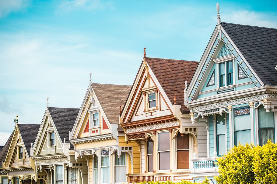 painted, ladies, san francisco, california, Iconic, Painted Ladies, San Francisco, California, colorful, colors, houses