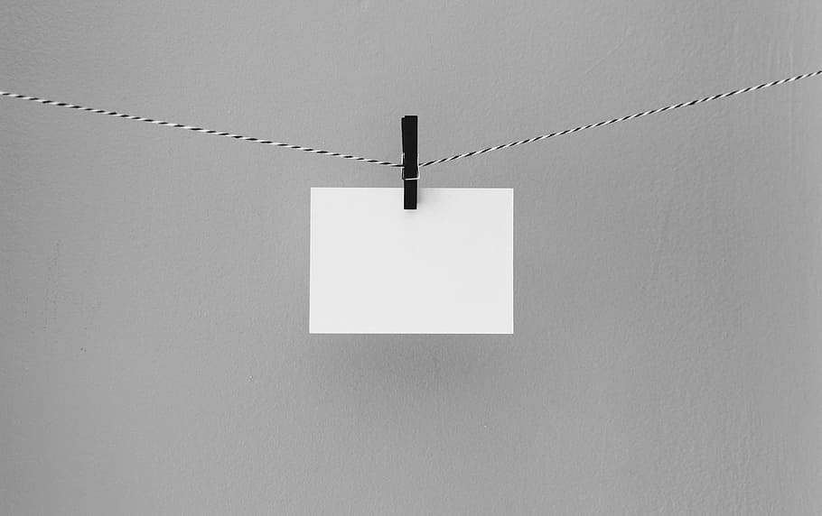 preto, prendedor de papel, branco, papel, parede, preto e branco, clipe, suspensão, em branco, sinal