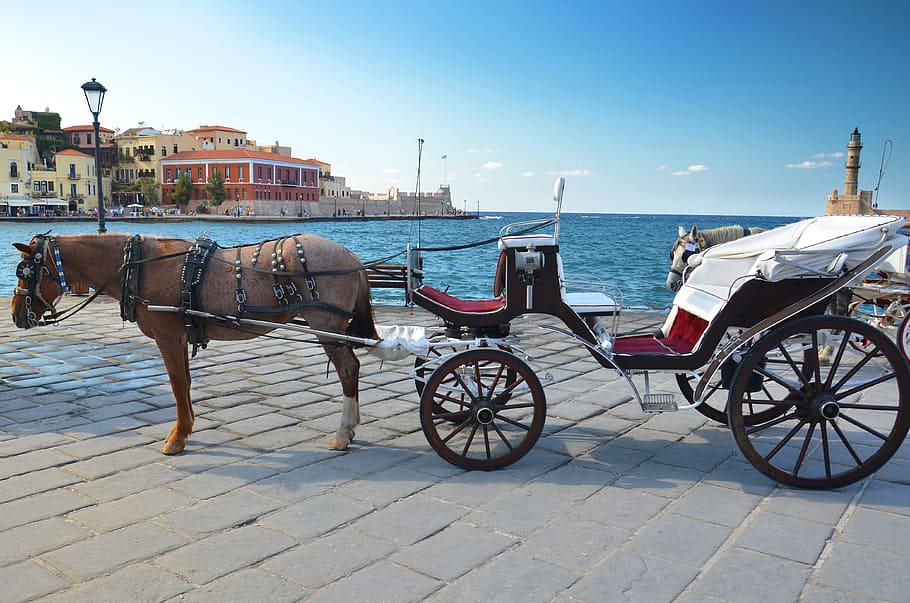 Greece, Chania, Crete, Old, Port, old, port, transportation, mode of transport, sea, outdoors