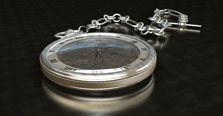reloj de bolsillo de color plateado, reloj de bolsillo, reloj, movimiento, esfera, cuerda, nostalgia, tiempo de, esfera del reloj, segundos