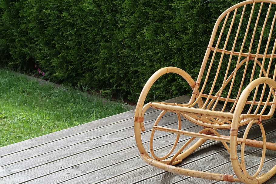 rocking chair, chair, terrace, balcony, garden, seat, chairs, sit, rest, wood