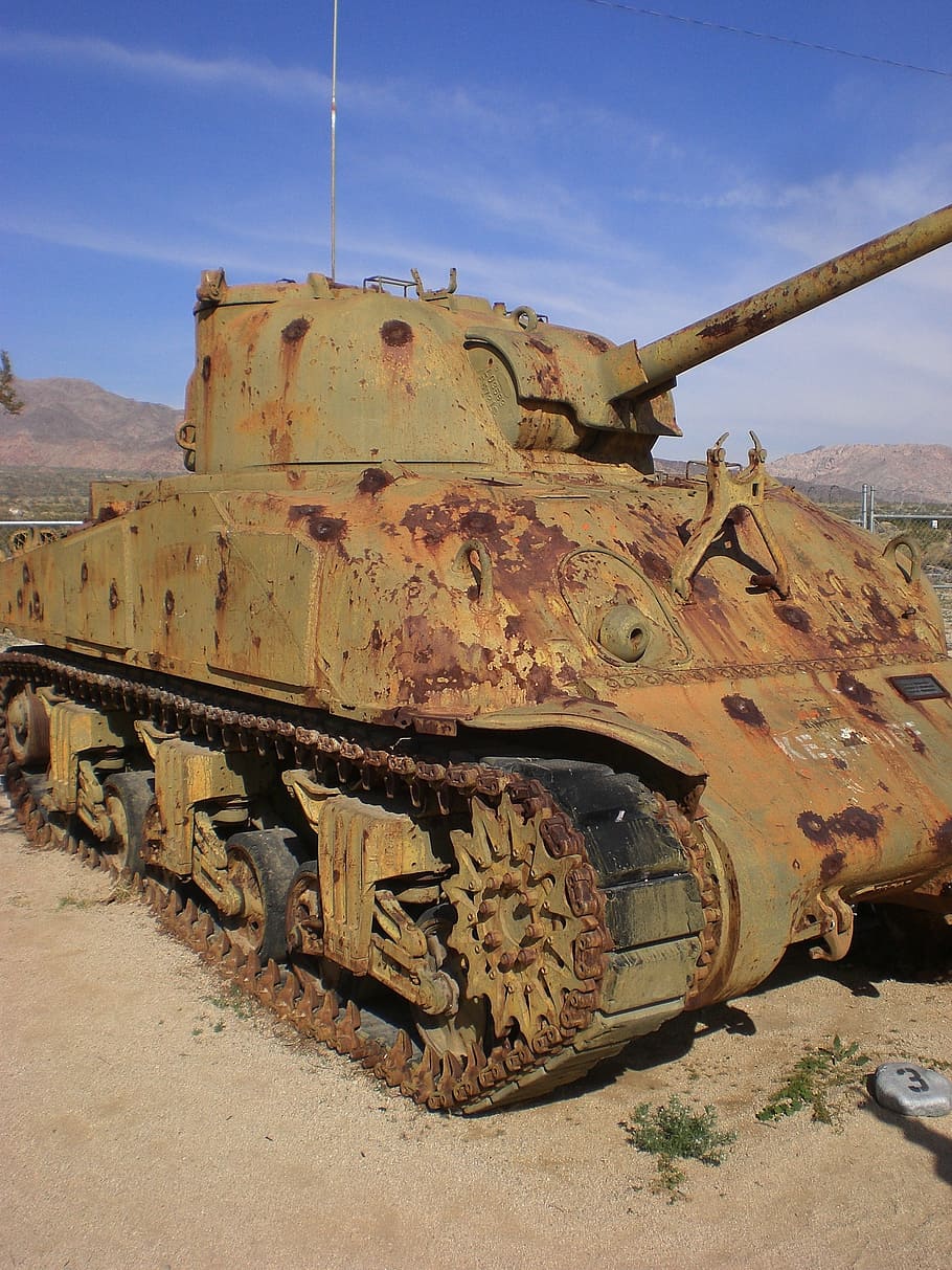 sherman tank, military, military vehicle, ww2, abandoned, damaged, mode of transportation, tank, decline, metal