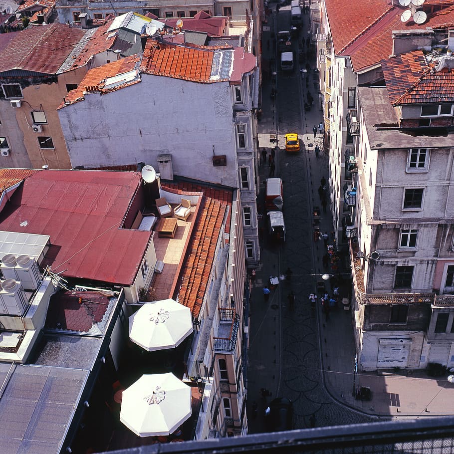 istanbul, city, city ​​from a height, roof, top view, view from above, building, street, apartment, architecture